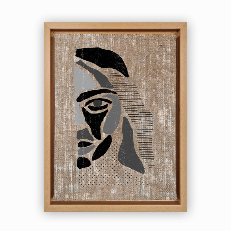 Peinture décorative sur toile, Noir/gris, H 26 po x l 18,1 po, Bois