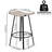 Counter Height Backless PVC Weaving Bar Stools With Round Footrest (Set Of 2)