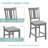 5 Piece Dining Table Set, Wooden Dining Square Table Set for 4, Counter Height Kitchen Table Set with Square Table and 4 Upholstered Chairs for Small Space, Grey