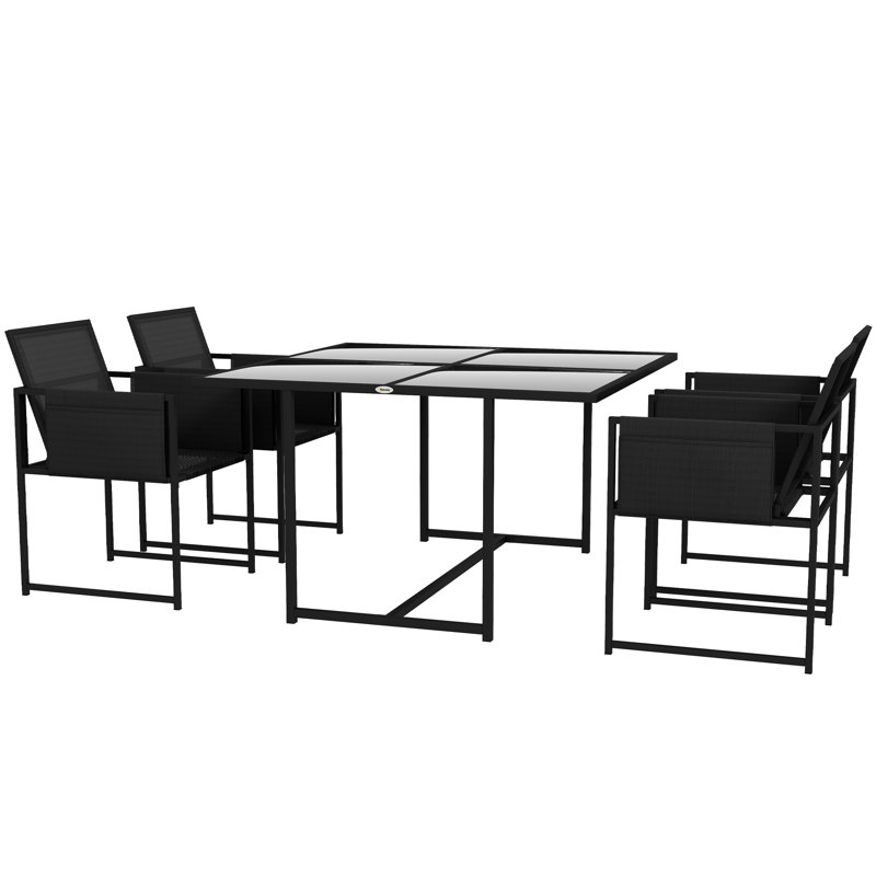 Steel Patio Dining Set Table,