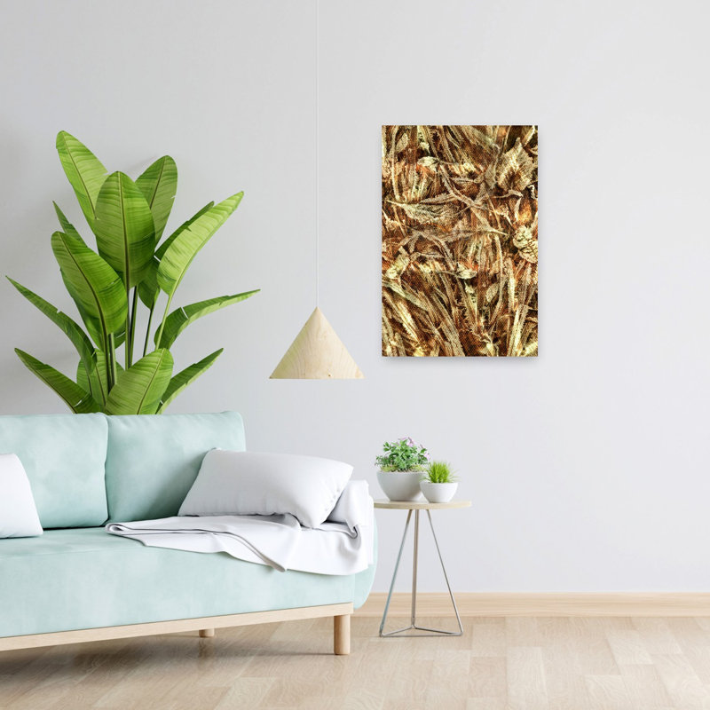 Art contemporain contemporain abstrait nature organique rustique, H 24 po x l 16 po, Marron foncé