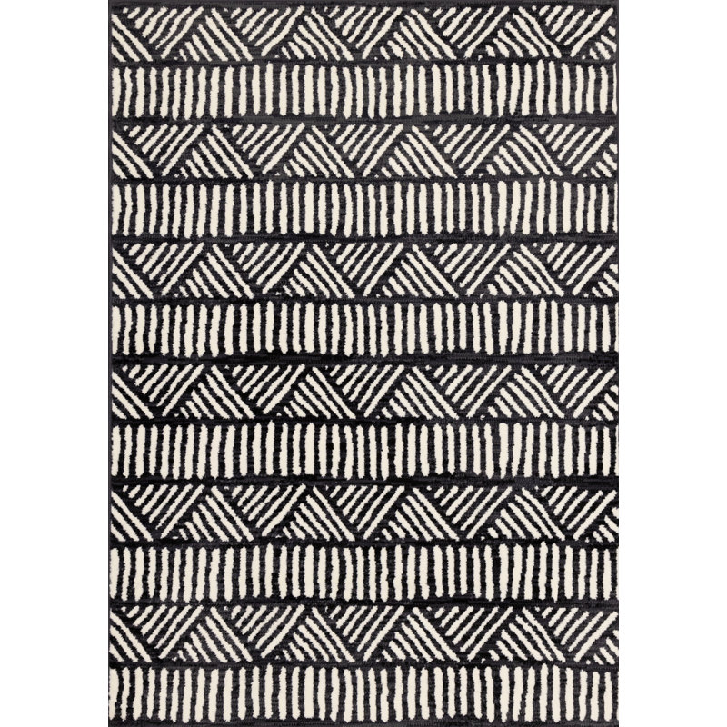 Tapis tribal blanc Shelldrake 4 pi 7 po x 6 pi 7 po