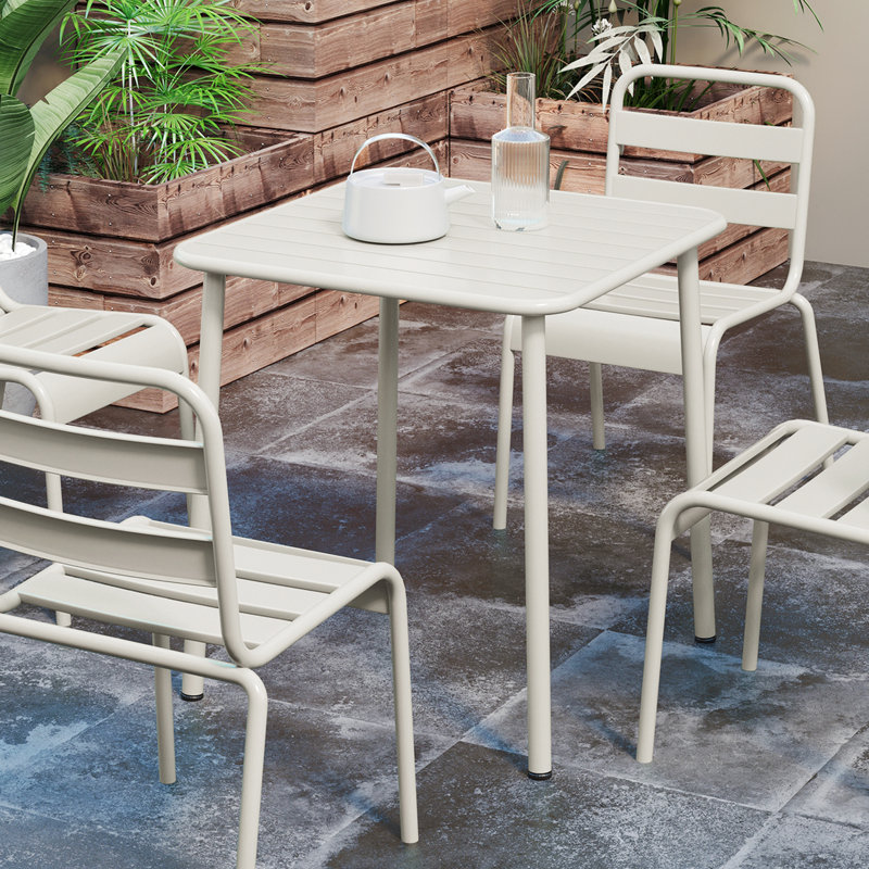 Table carrée pour l'extérieur American Style, style décontracté, structure imperméable, utilisation polyvalente, poids du colis de 30,86 lb - flexible,