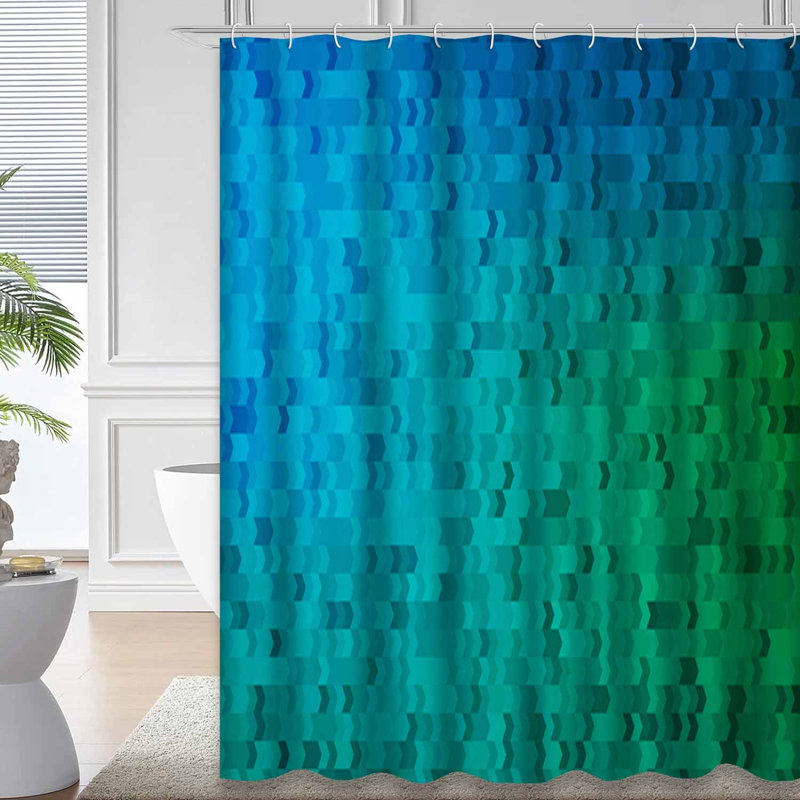 Rideau de douche vert clair brique avec 12 crochets, L 72 po x l 84 po