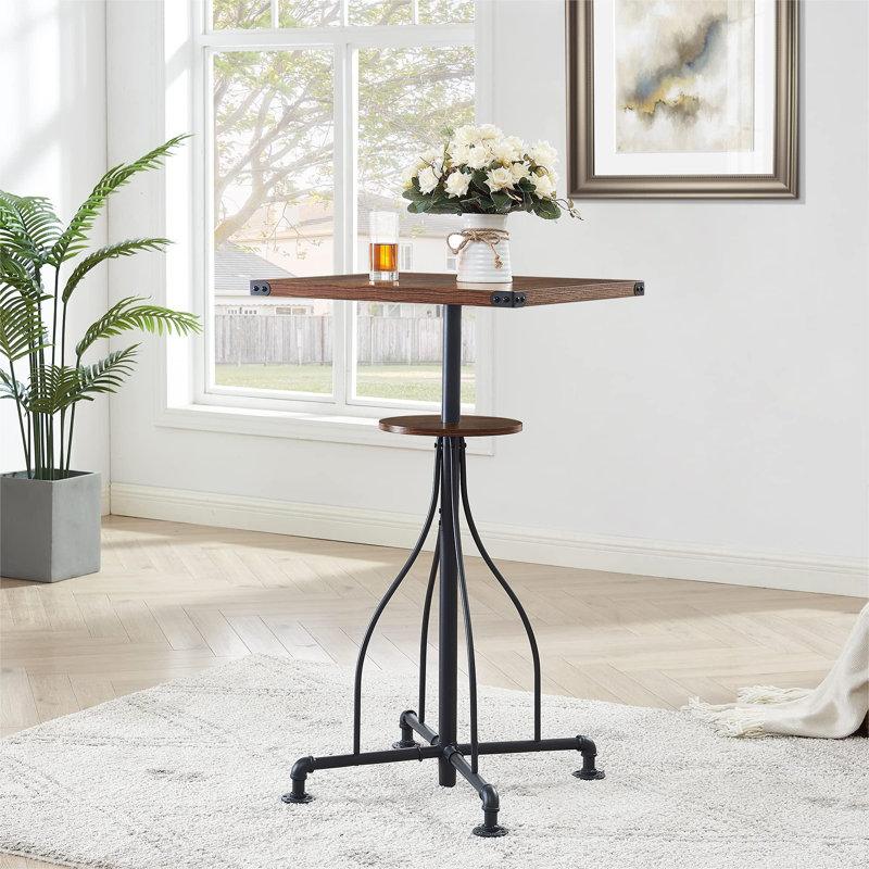 Derverdine Square with Steel Base Dining Table