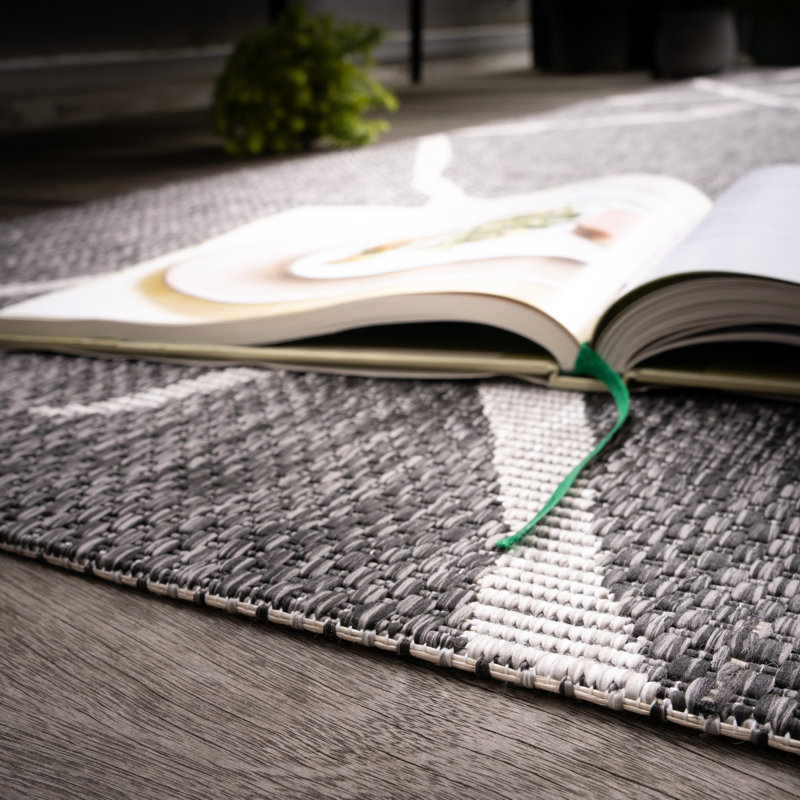 Tallinn Geometric Area Rug, Grey/Brown/Blue, Rectangle 200 x 290cm