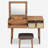 43.3" Classic Wood Makeup Vanity Set with Flip-top Mirror and Stool,Dressing Table with Three Drawers and Storage Space