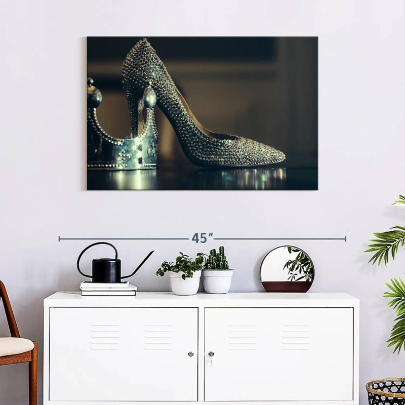 Shuttleworth Silver High Heels, 24" H x 36" W