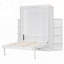 Lit escamotable rotatif avec armoire murale cachée, 2 tablettes latérales à 3 niveaux, bureau convertible, supports de rangement supplémentaires-915104000