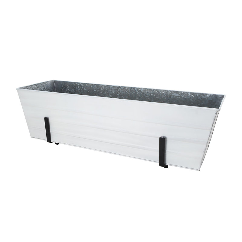 Ocossio Metal Railing Planter, White