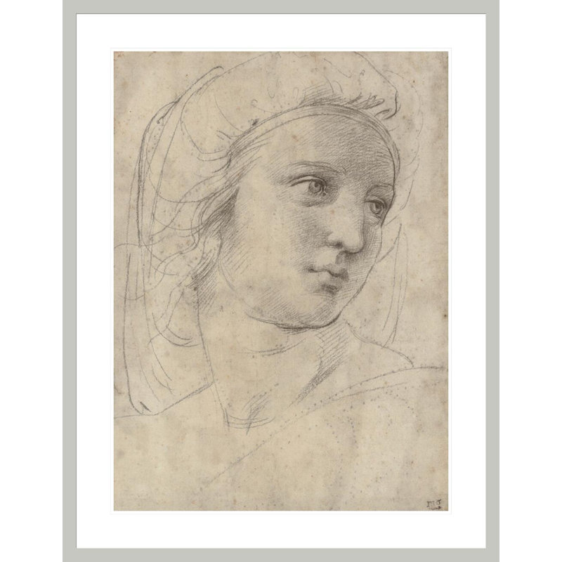 «Head of a Muse» par Raphael, impression giclée sur cadre, H 41,5 po x l 32,22 po