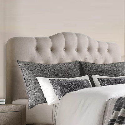Linen Upholstered Headboard-Modern-Adjustable Height-Button Tufting