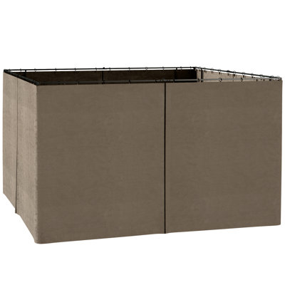 10' X 12' Outdoor Gazebo Sidewall, Dark Brown, Panels, Hooks, For Pergola Privacy Screening Curtain Replacement, 12', Brown With Hooks &