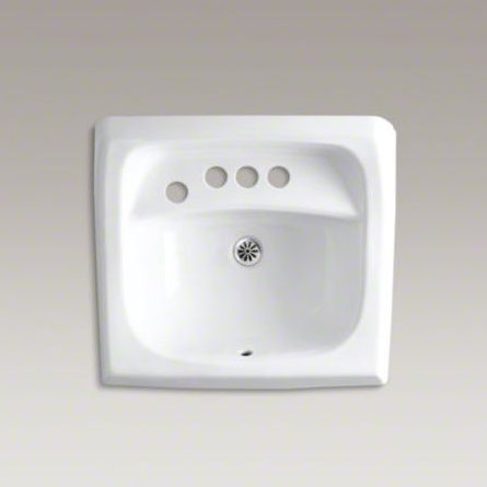 Kingston Ceramic 22" Wall Mount Bathroom Sink with Overflow, White