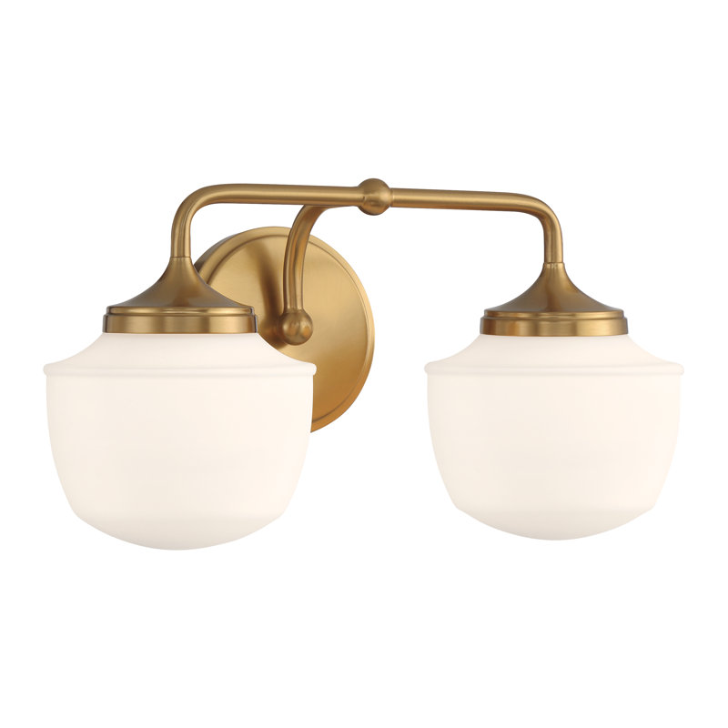 Meuble-lavabo 2 lumières Winston Porter Zavion, Laiton antique