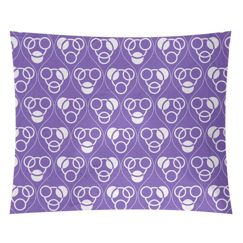 Tapisserie, H 27,5 po x l 37,5 po, Mauve/blanc