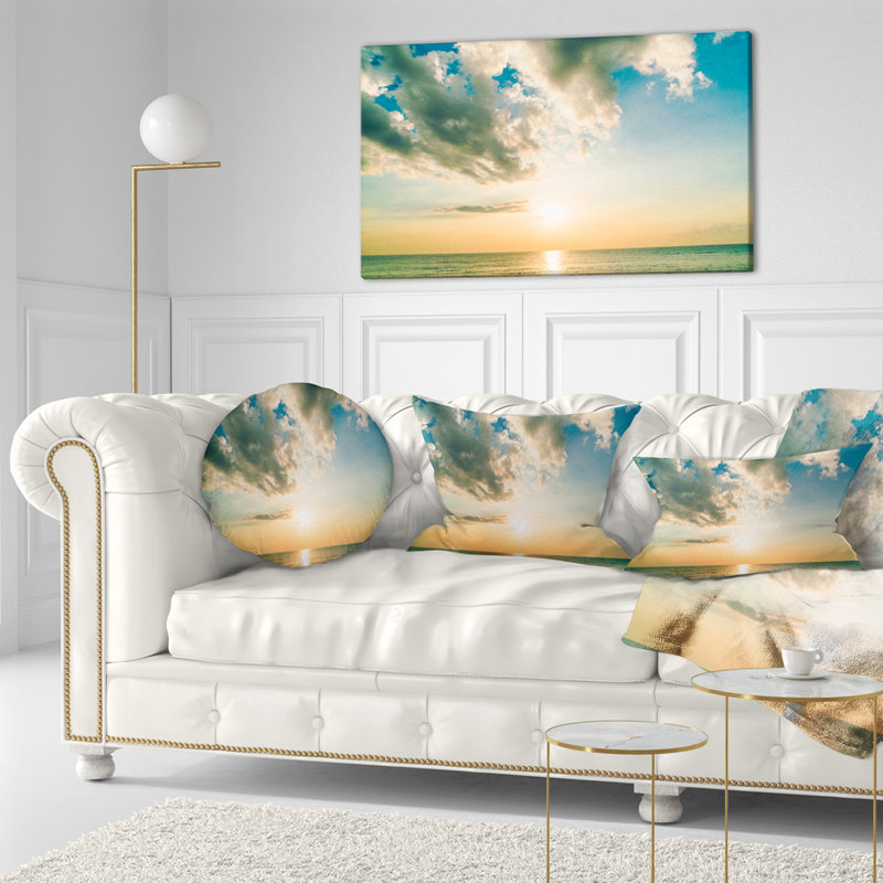 Oreiller seascape clouds groupés sur un oreiller de mer, Rectangle 12" x 20"