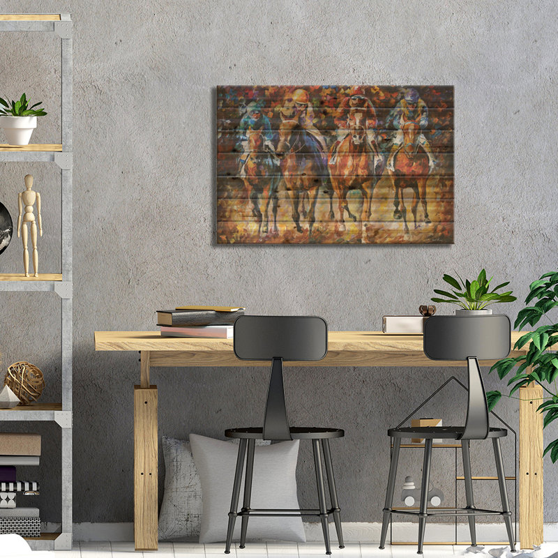 «Lovitt Follow The leader On Wood» par Leonid Afremov, impression graphique