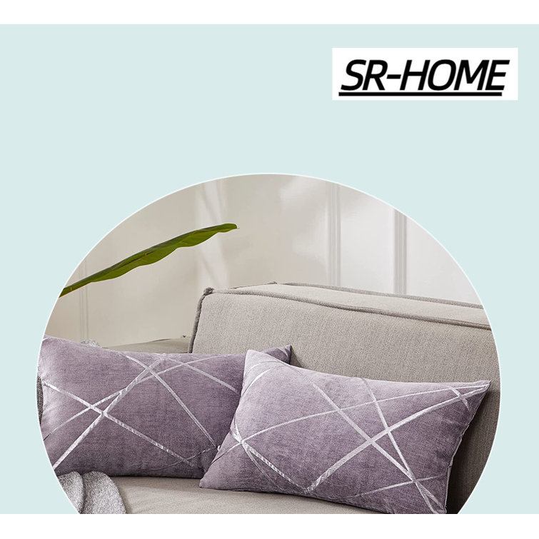 SR-HOME Geometric Chenille Pillow Cover