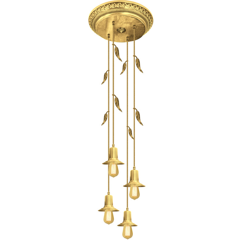 Esko 4 - Light Candle Style LED Chandelier, Bright Gold
