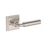 La Conner Privacy Lever with Stepped Square Rose in Matte Black
