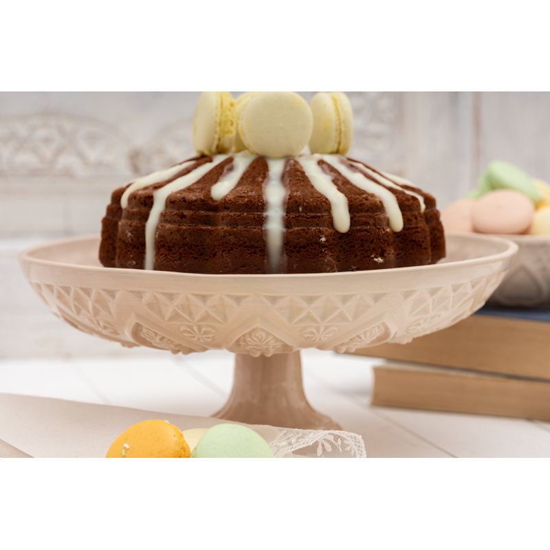Vintage Inspired Ceramic Ceramic Cake Stand, Beige