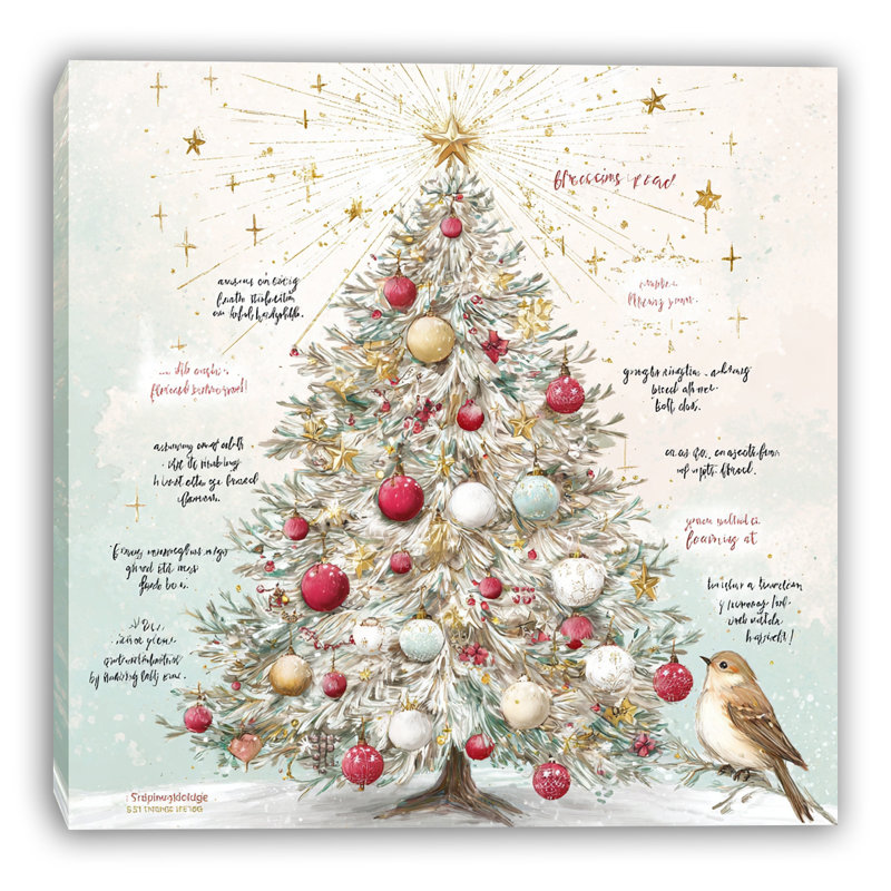 Art mural sur toile Mint Blessings Christmas Tree, H 40 po x l 40 po