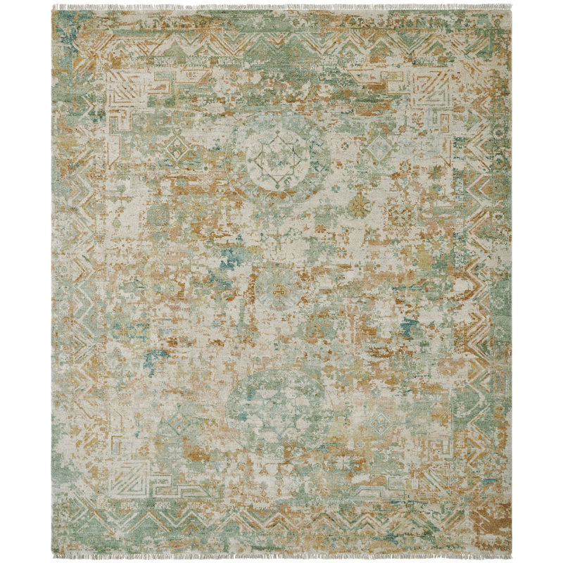 Heritage Revival Hand Knotted Area Rug, Rectangle 10' x 14'