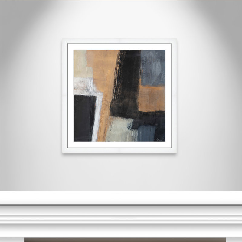 «Metallic Slate I» par Casa Fine Arts, Encadrement cubique blanc, H 33,5 po x l 33,5 po x P 1,25 po