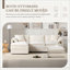 Canapés modulaires, canapé-lit moderne en L à 4 places de 103,5 po et repose-pieds mobile pour salon | Chenille | Crème-124535965