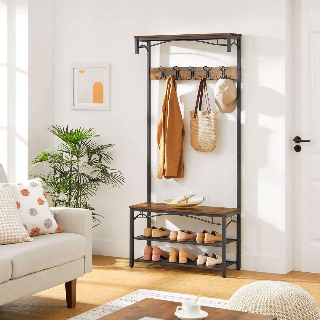 Aadirath Iron 5 - Hook Freestanding Coat Stand Storage