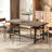 Industrial Dining Table for 8 People, 70.9" Long Rectangular Kitchen Table with Large Tabletop and Steel Legs for Dining Room, Rustic Brown