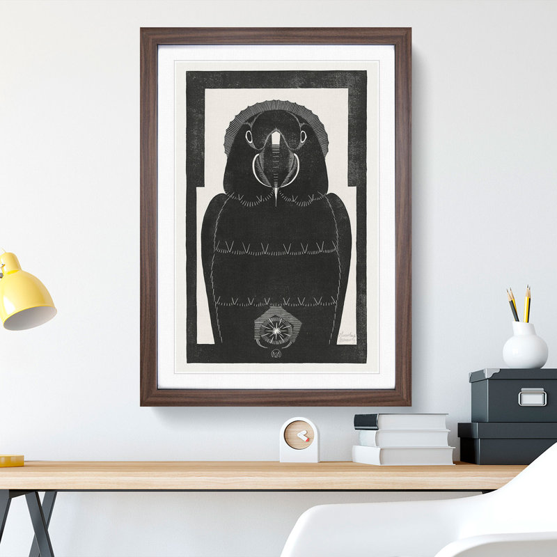 Parrot by Samuel De Mesquita - Framed Print, Walnut Framed, 65cm H x 48cm W x 2cm D