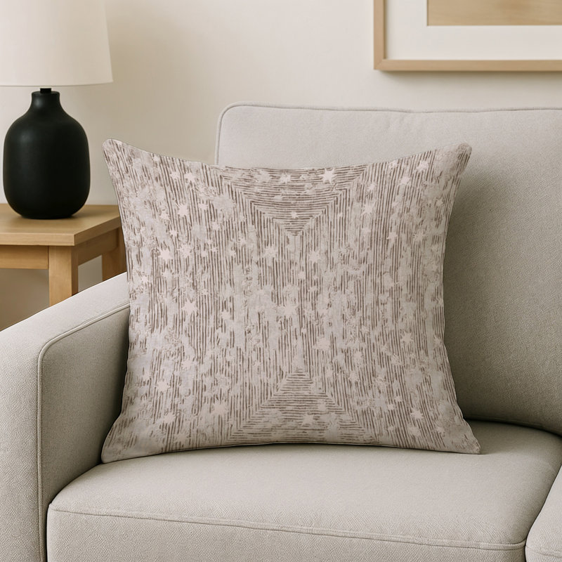 Coussin décoratif intérieur et extérieur Modern, Gris abstrait 69, Carré 18 po