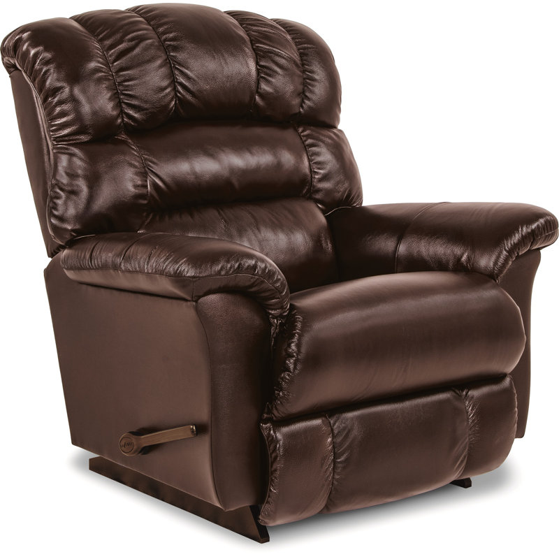 Randell Oversized Manual Leather Match Rocking Recliner, Harvest Leather Match