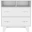 Armoire de rangement autoportante avec 2 tiroirs et 2 tablettes ouvertes, armoire utilitaire de bureau avec plateau robuste et quatre pieds pour le bureau, le garage ou les espaces utilitaires - blanc