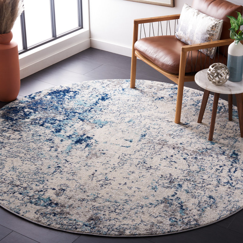 Tapis ivoire / bleu Hawkesbury, Rond 6 pi 7 po