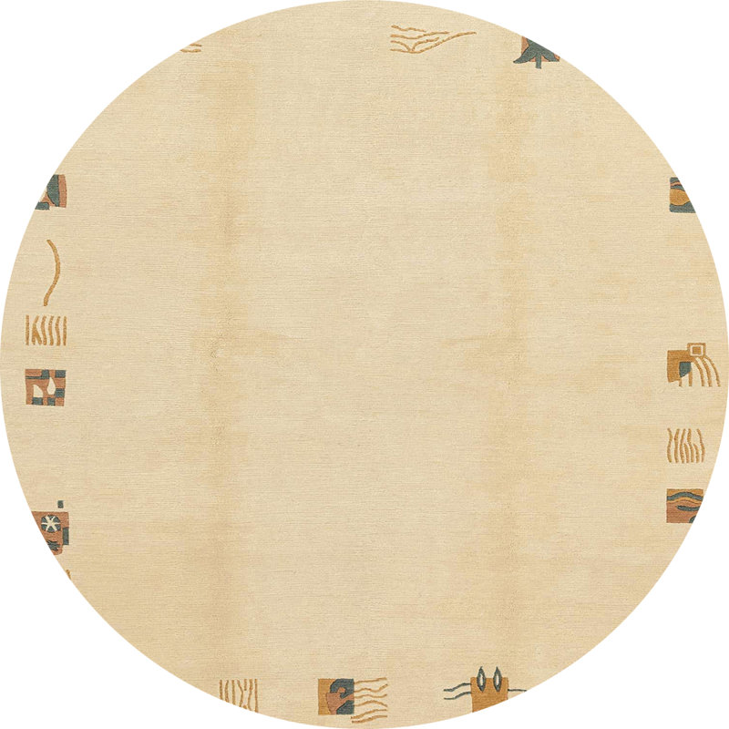Abstract Indoor Rug, Round 6'