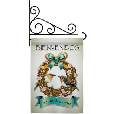 Ensemble de drapeaux en polyester 18,5 x 13 po Bienvenidos a Nuestro Nido