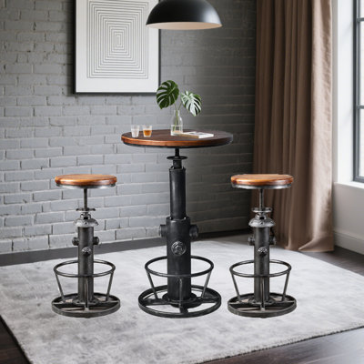 Jermeshia 2 - Person Pine Pedestal Dining Set