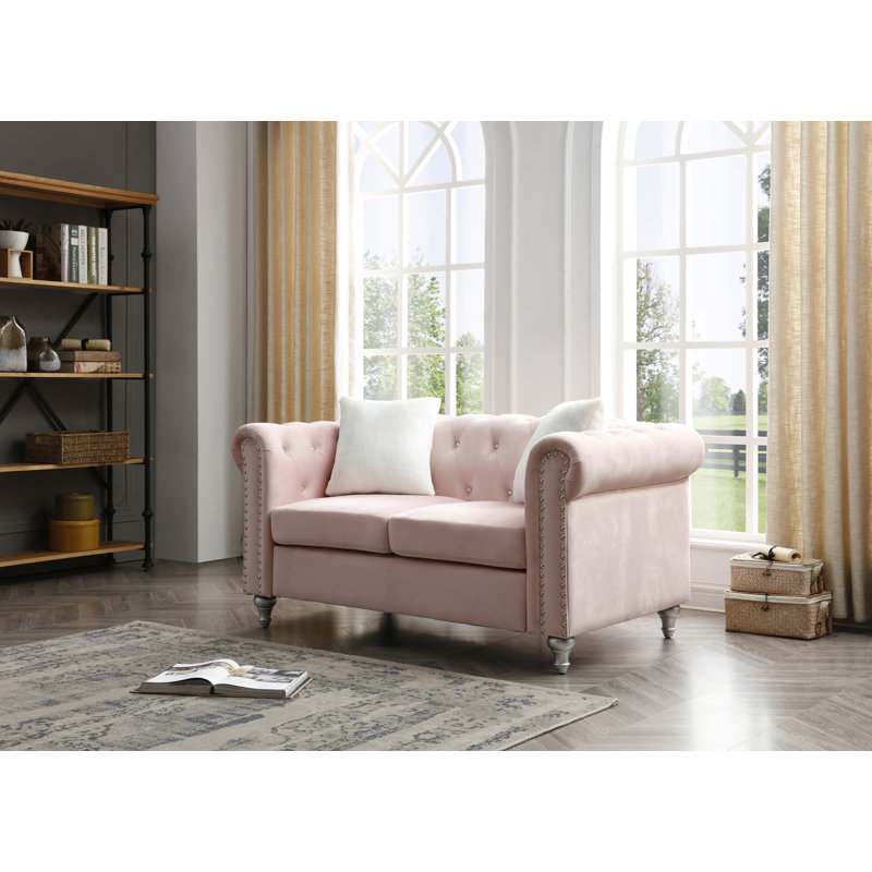 Canapé-causeuse de style européen au design épuré, Rose
