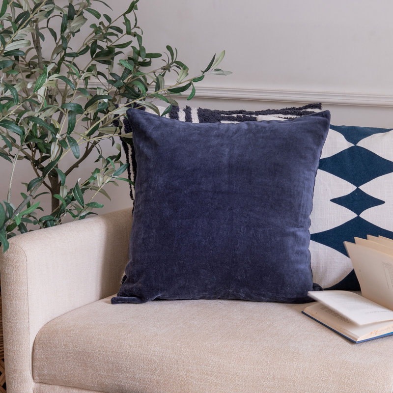 Modern Velvet Handmade Decorative Throw Pillow Cover, Blue, Pillow Cover Only - No Insert