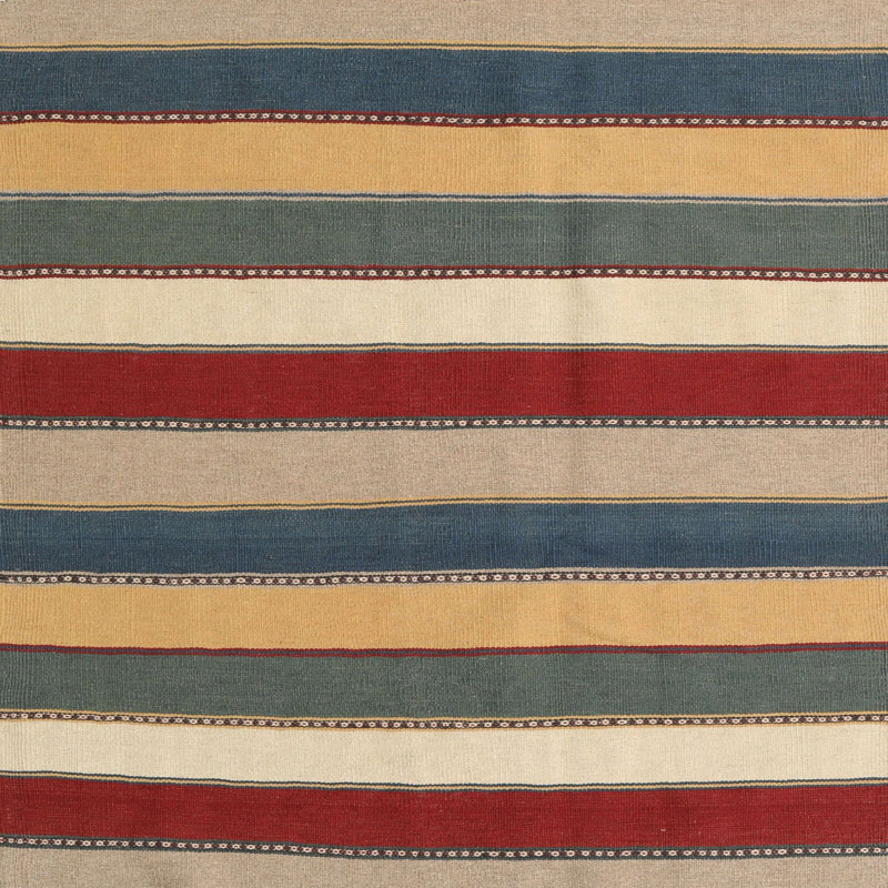 Tapis beige/gris/rouge contemporain, Carré 5 pi