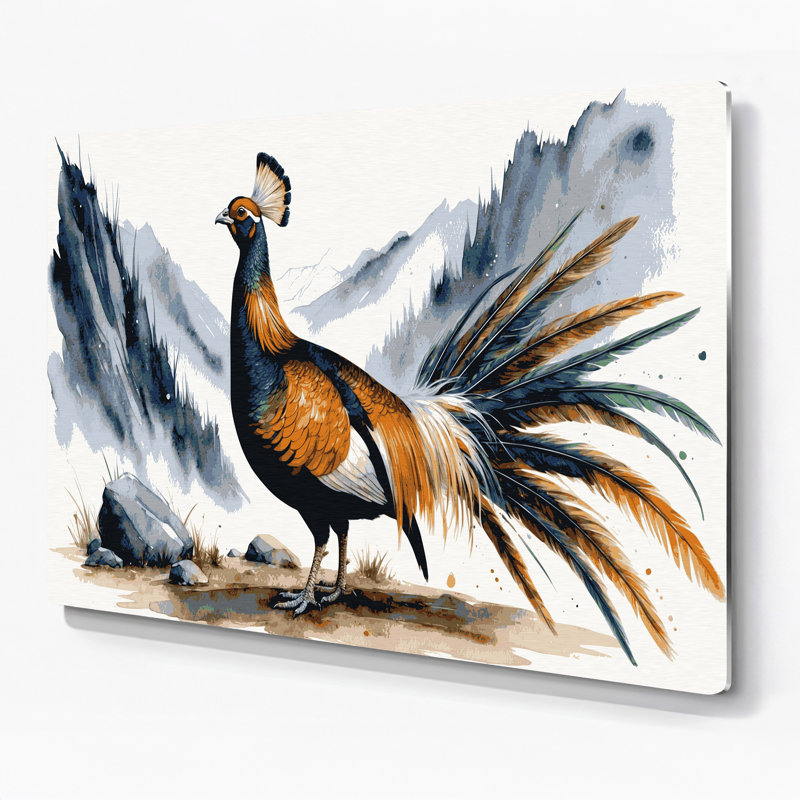 Faune, art mural blanc en métal Himalayan, 24" H x 36" W