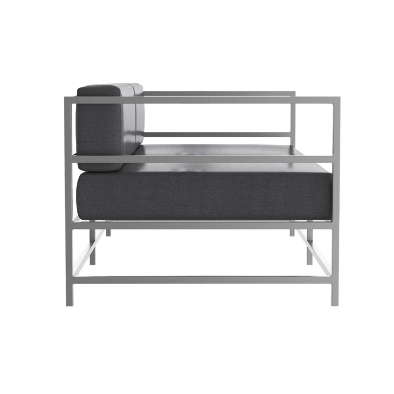 Delano Outdoor 2 - Seat Loveseat, Cast Slate Sunbrella® Plainweave, Kessler Silver
