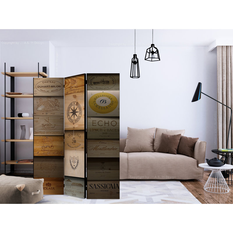 Gordianeer 135cm W x 172cm H 3 - Panel Solid Wood Folding Room Divider