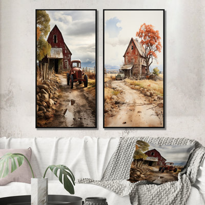 «Barns Rustic Charm VI», 2 pièces