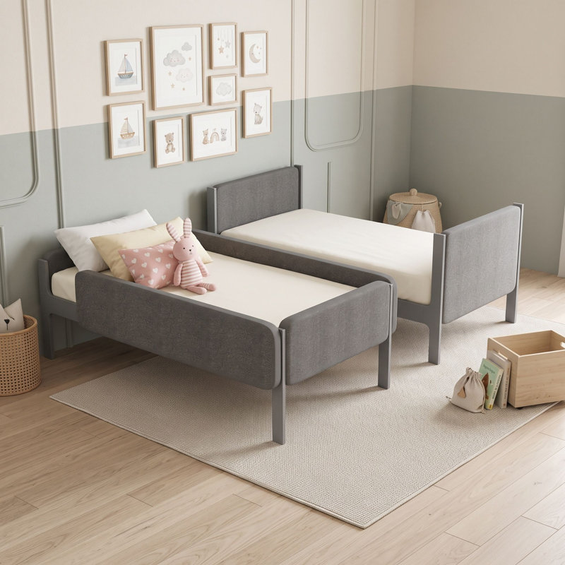 Lit simple superposé simple au-dessus de simple, Gris