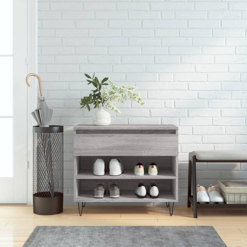6 Pair Shoe Storage Cabinet, Grey Sonoma