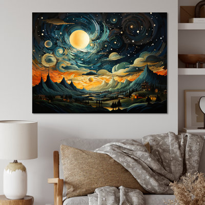 " Orange Blue Sky Celestial Symphony Collage II "